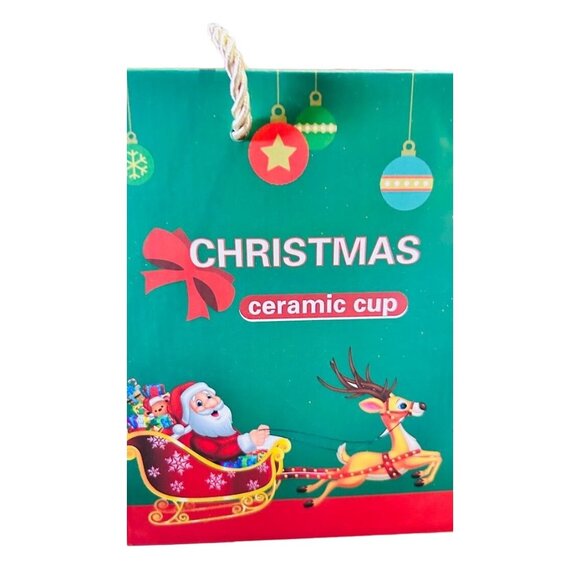 Christmas Ceramic Tea Set With Santa & Reindeer Design - Cup Saucer & Teapot - Picture 4 of 4